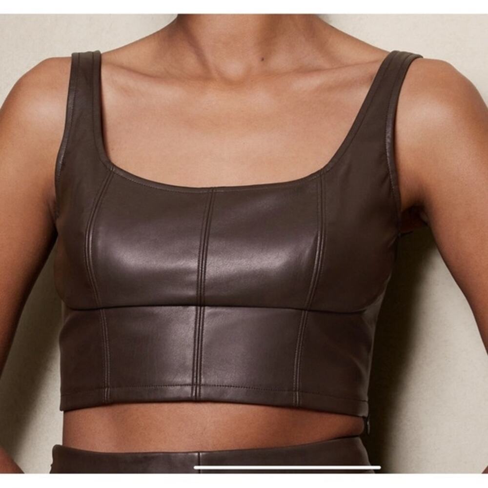 Banana Republic Faux Leather Cropped Tank Top